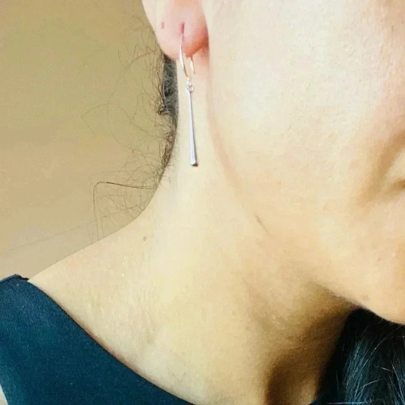 COPY - Huggie LONG Dangle Earrings - Picture 2 of 2